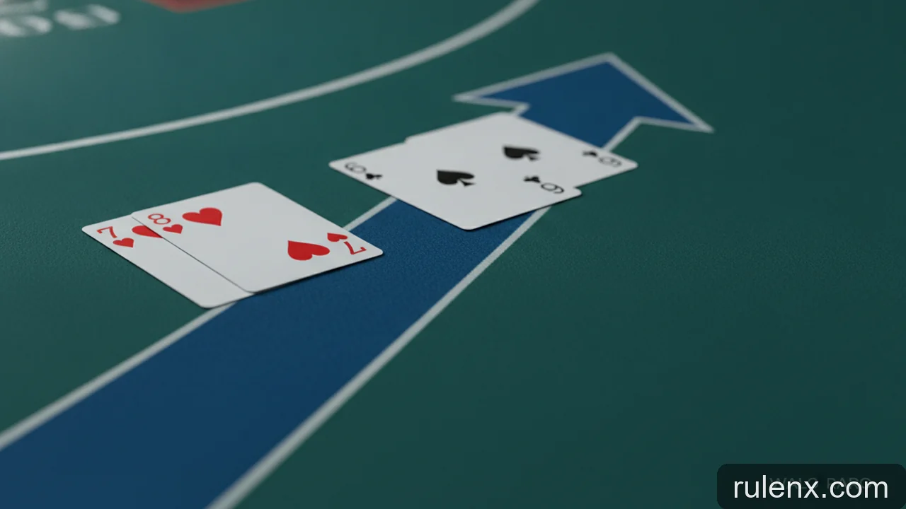 Minh họa: Bảng quyết định cơ bản trong Blackjack: khi nào nên rút, dừng, gấp đôi hay chia bài