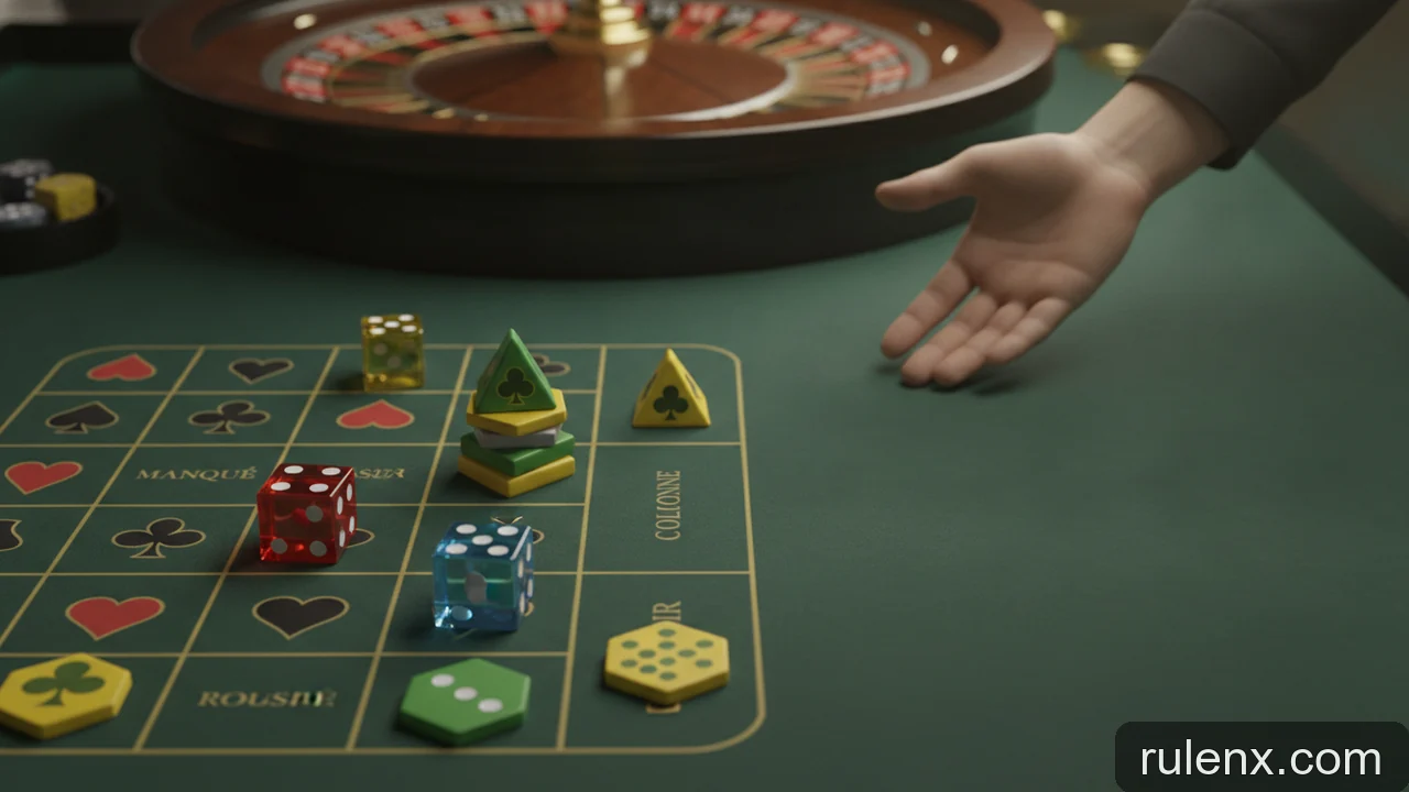 Minh họa cho Cách chơi Roulette: bàn số, bánh xe và các loại cược trong ngoài