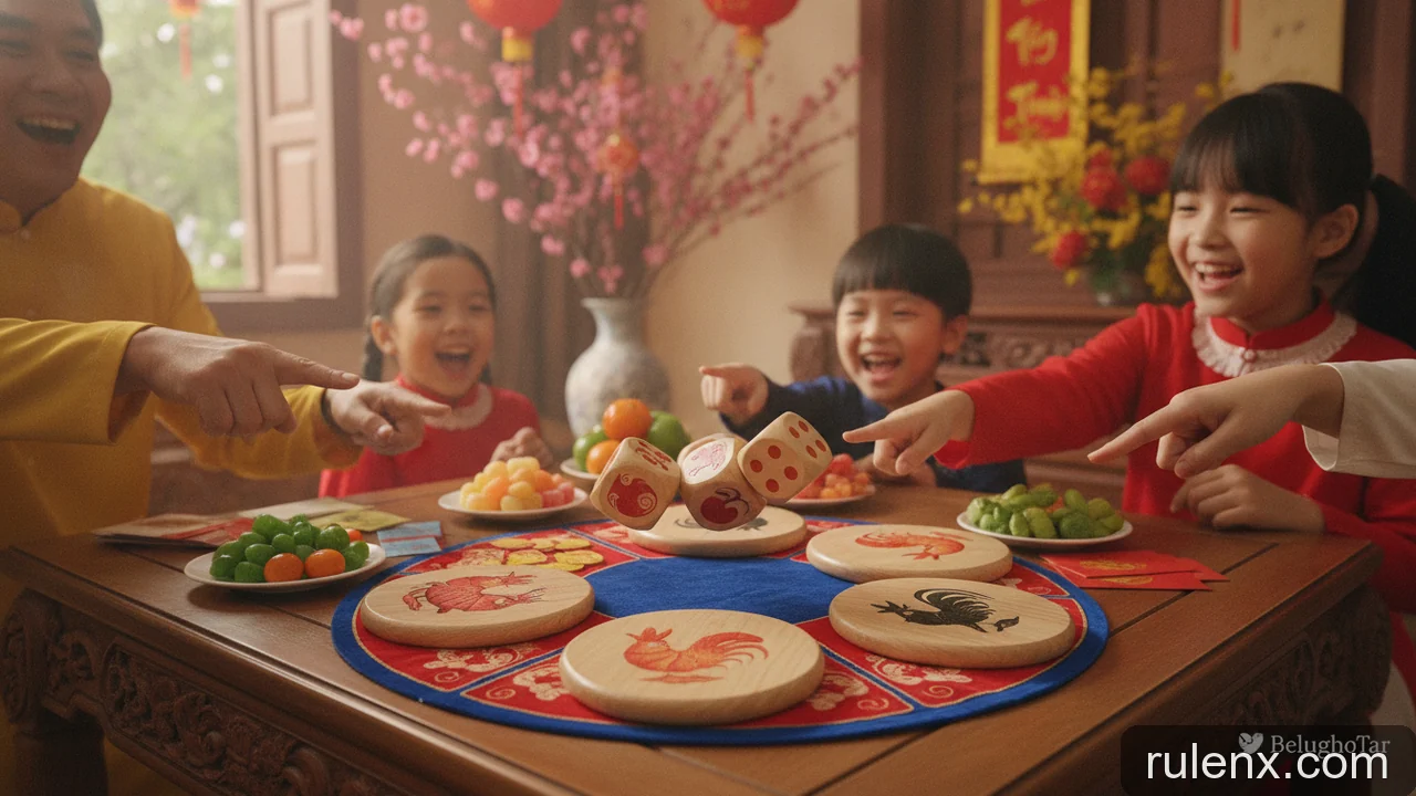 Minh họa: Cách tạo không khí vui vẻ khi chơi Bầu Cua ngày Tết cùng gia đình