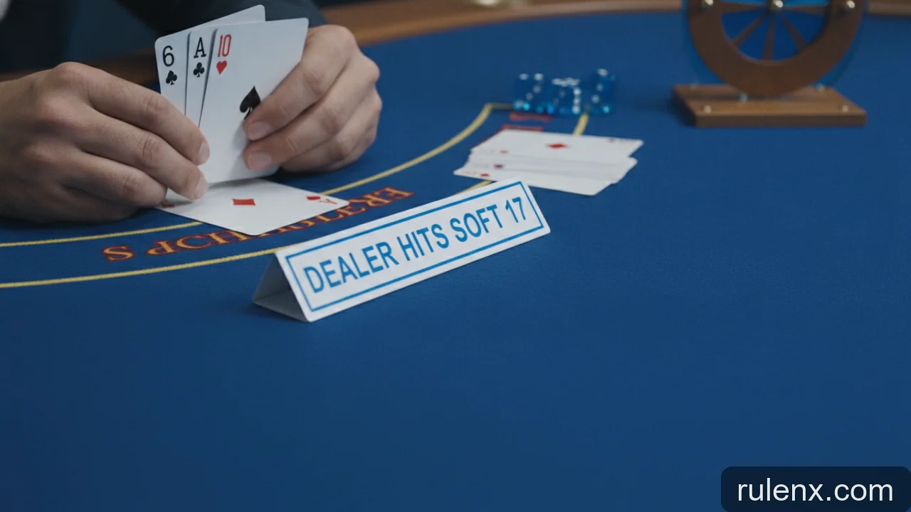 Minh họa: Chiến lược Blackjack khi Dealer có Soft 17: nên hit hay stand?