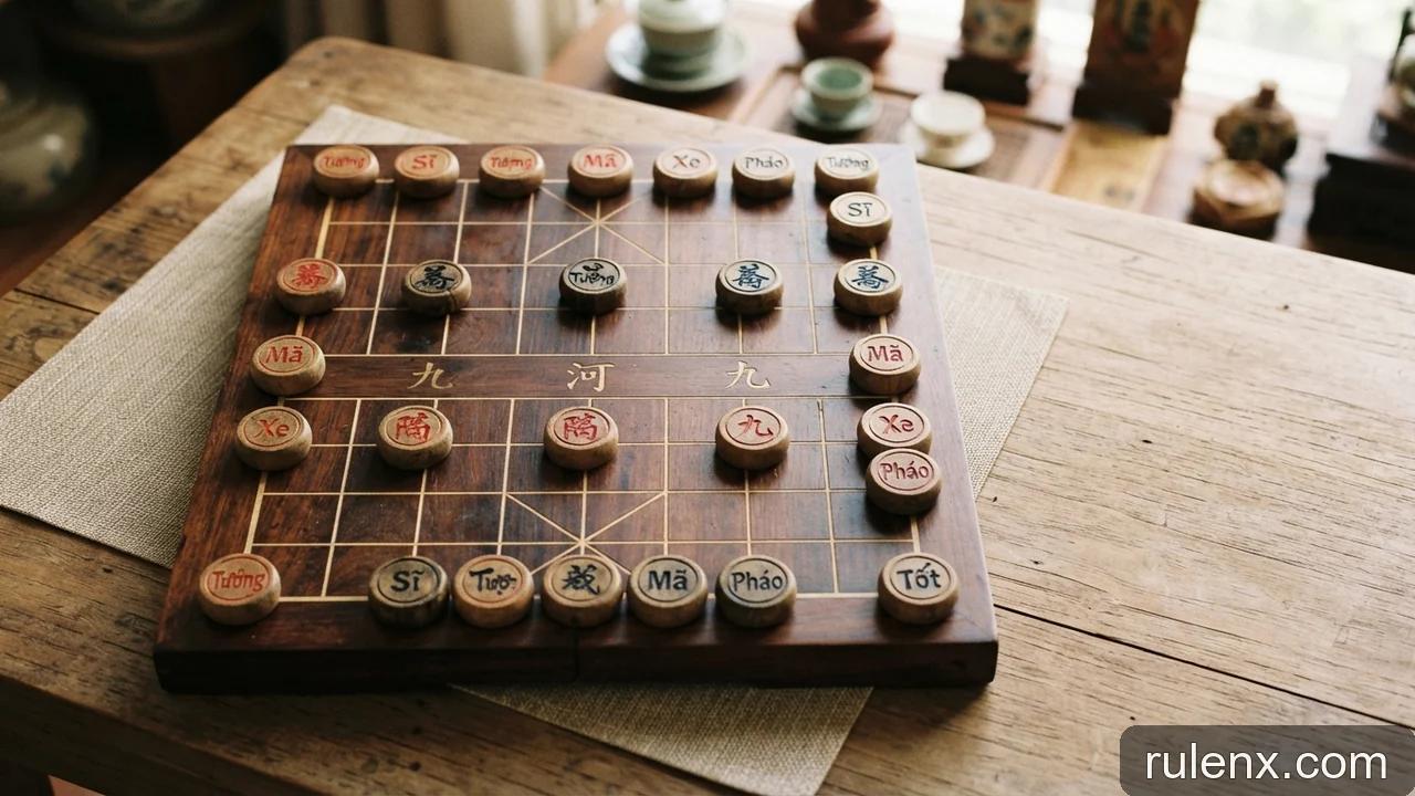 Minh họa: Cờ tướng cơ bản: Tên gọi các quân cờ, vị trí xuất phát và luật di chuyển