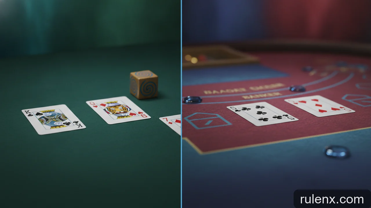 Minh họa: Rồng Hổ và Baccarat: so sánh điểm giống và khác nhau về luật chơi