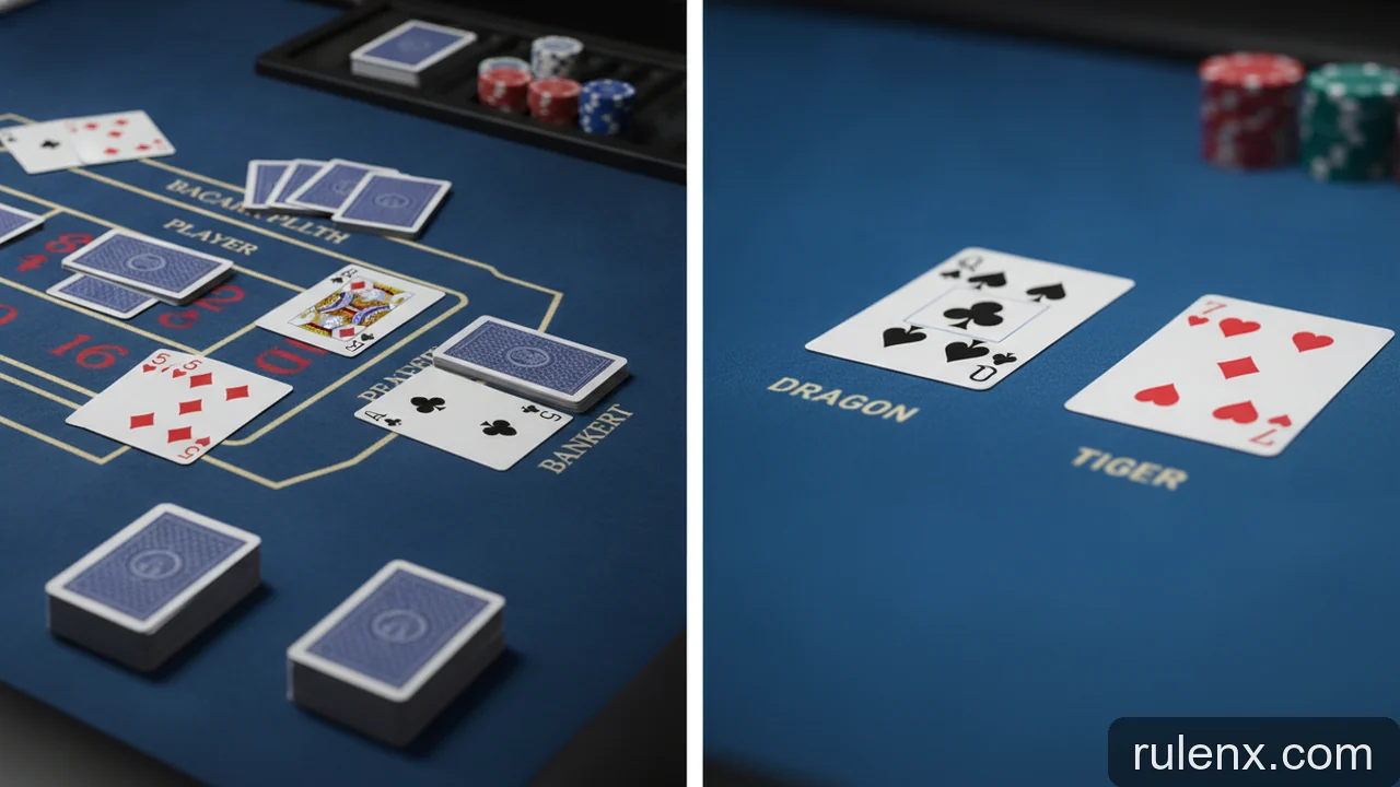 Minh họa: So sánh Baccarat và Rồng Hổ: điểm giống và khác biệt trong luật chơi