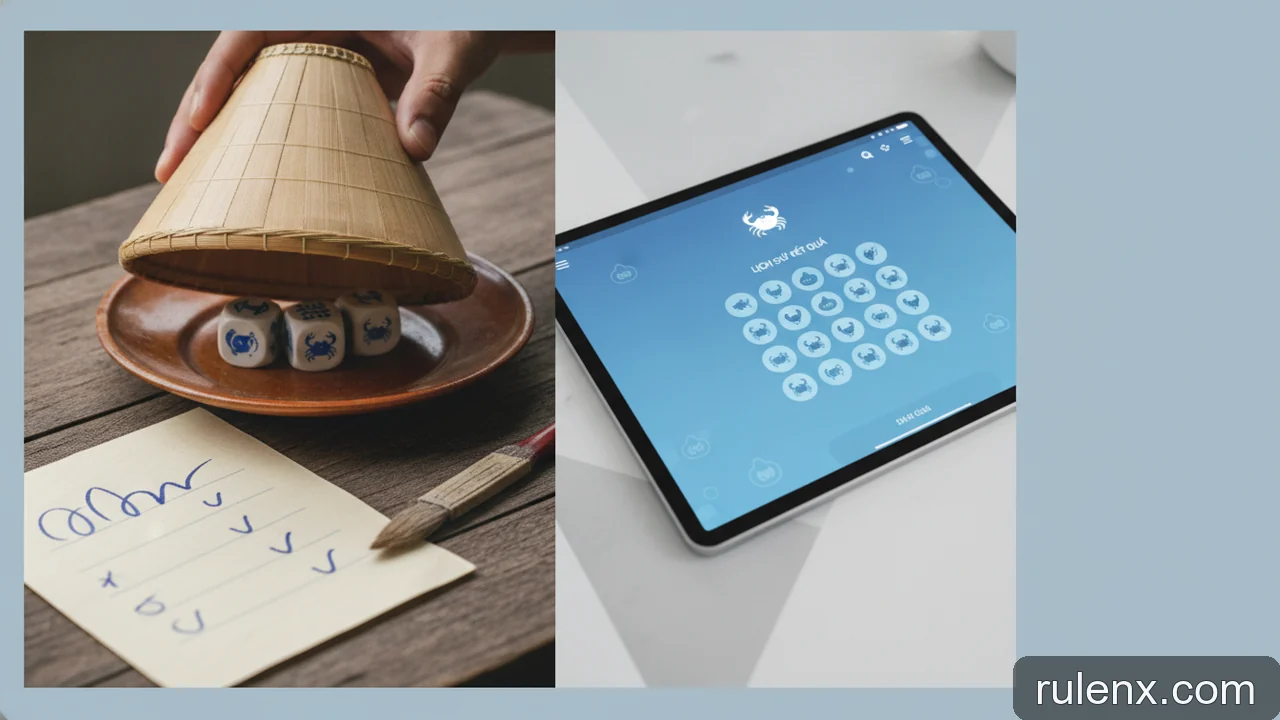 Minh họa: So sánh cách ghi lịch sử Bầu Cua truyền thống và online
