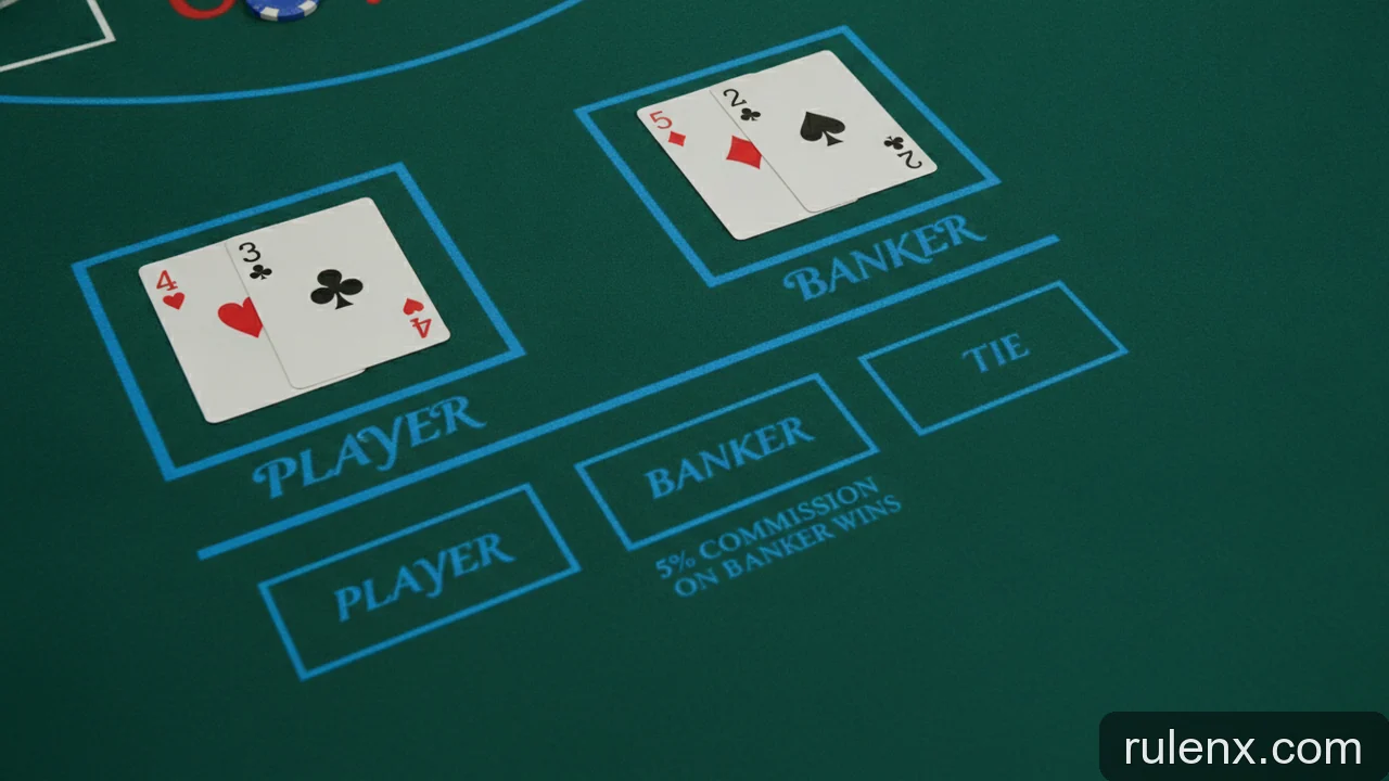 Minh họa: So sánh cửa Player và Banker: Điểm khác biệt và tỷ lệ thắng trong Baccarat