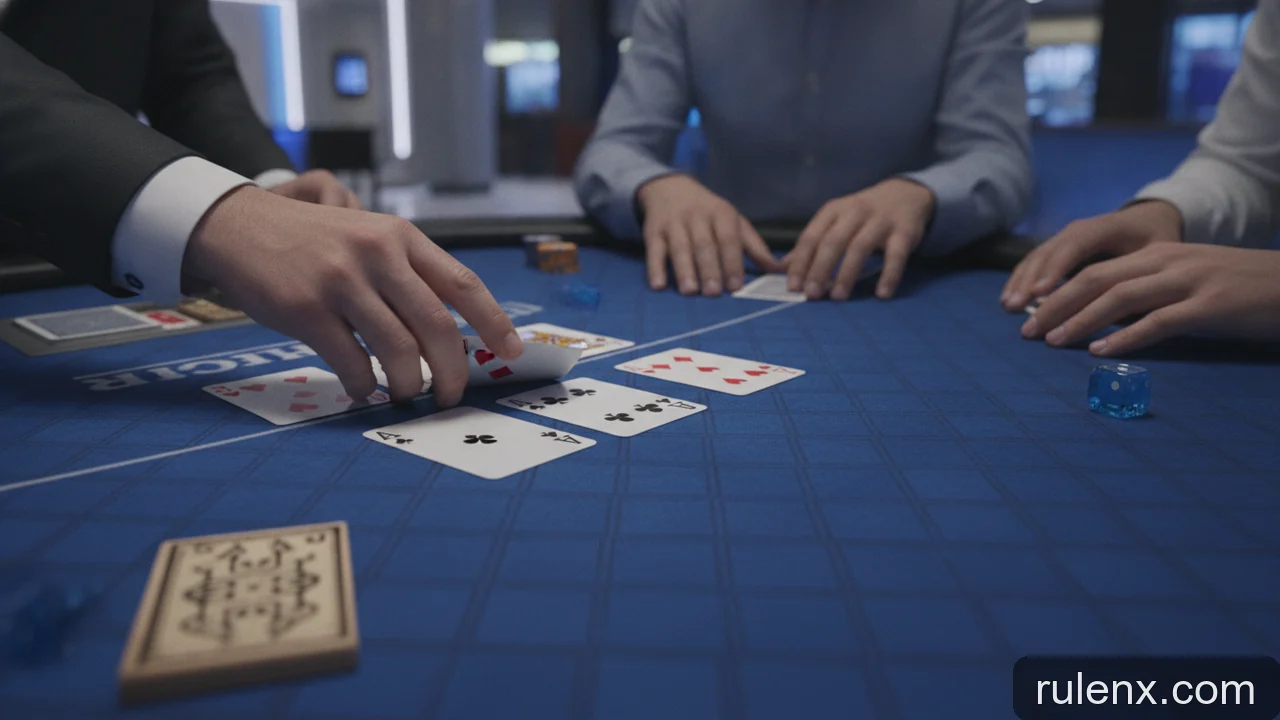 Minh họa: Thứ tự lật bài Poker theo luật: Ai lật bài trước, ai lật bài sau?