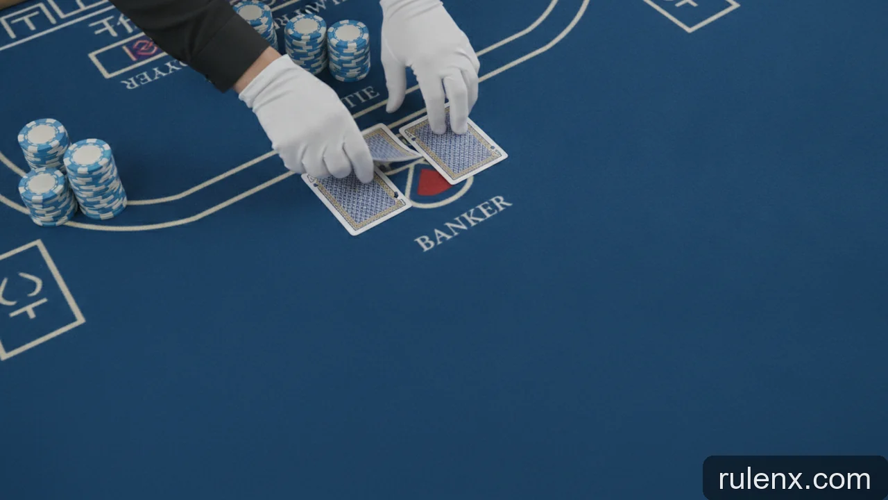 Minh họa: Trình tự một ván Baccarat: Từ chia bài đến công bố kết quả chi tiết